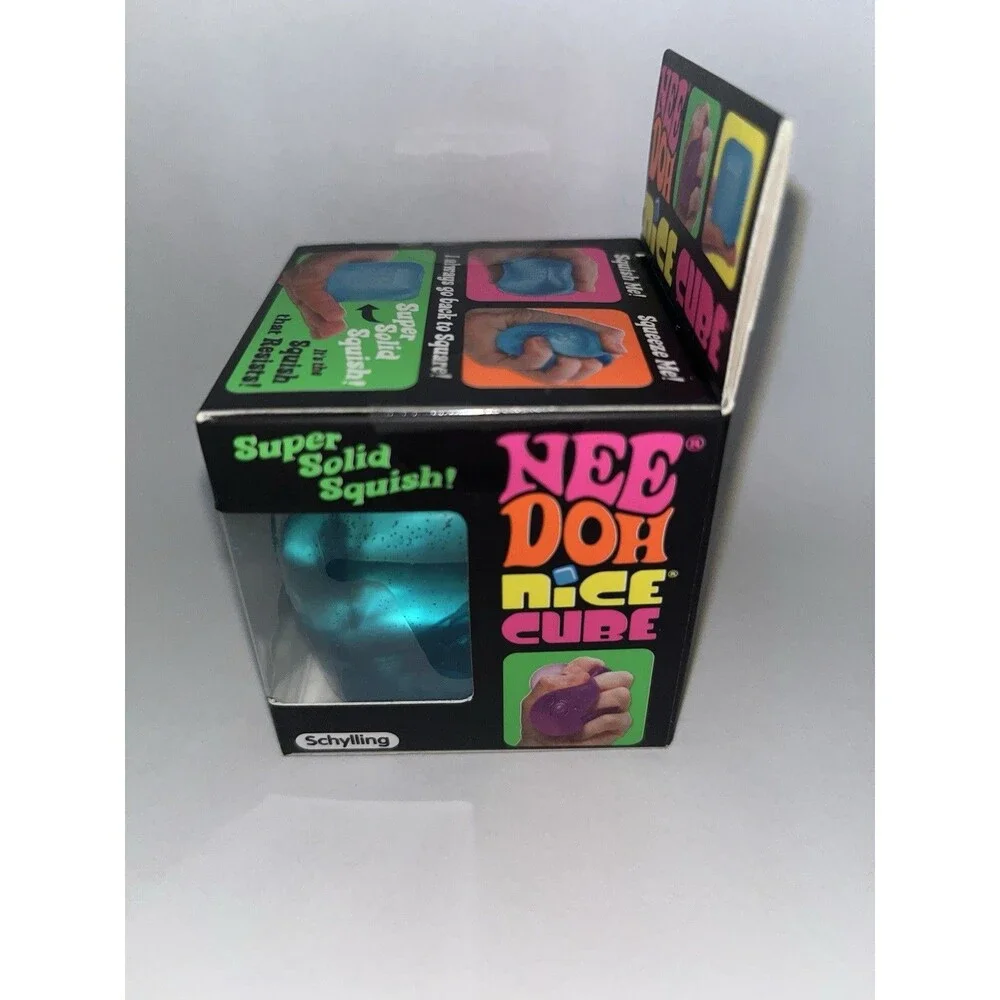 Nee Doh Nice Ice Cube-Super Solid Squish! (blue) -Brand New/ Factory Sealed!